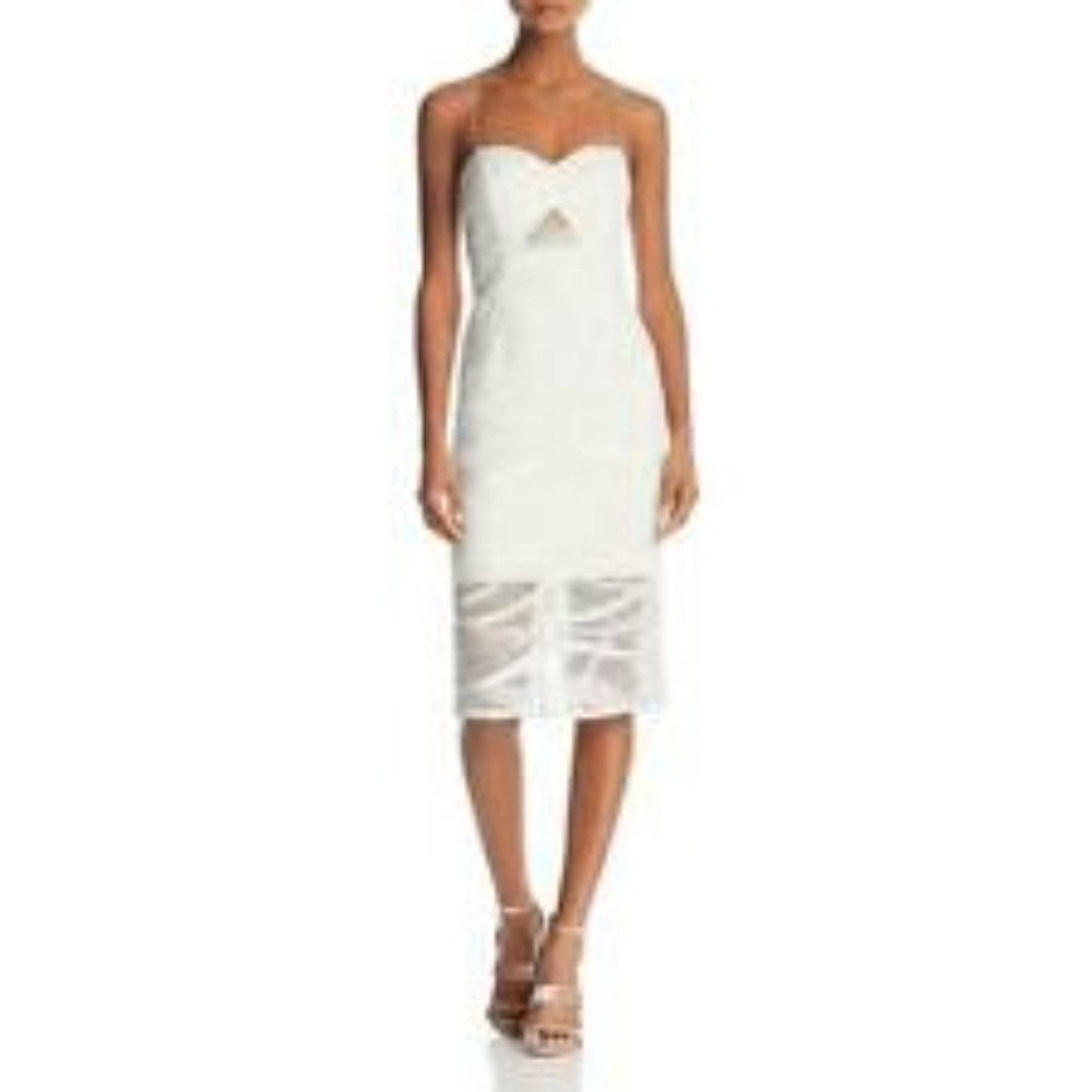 Knee-Length Embroidered Cocktail Slip Dress